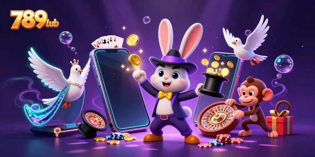 Engage in thrilling play at 789club, where magic and excitement meet with colorful slot games and vibrant casino elements.