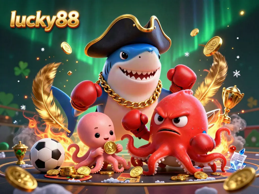 Experience thrilling sports betting with lucky88 in this vibrant 3D casino illustration.