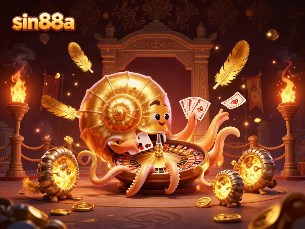 Experience thrilling gameplay with sin88a, featuring a 3D nautilus roulette and card action.