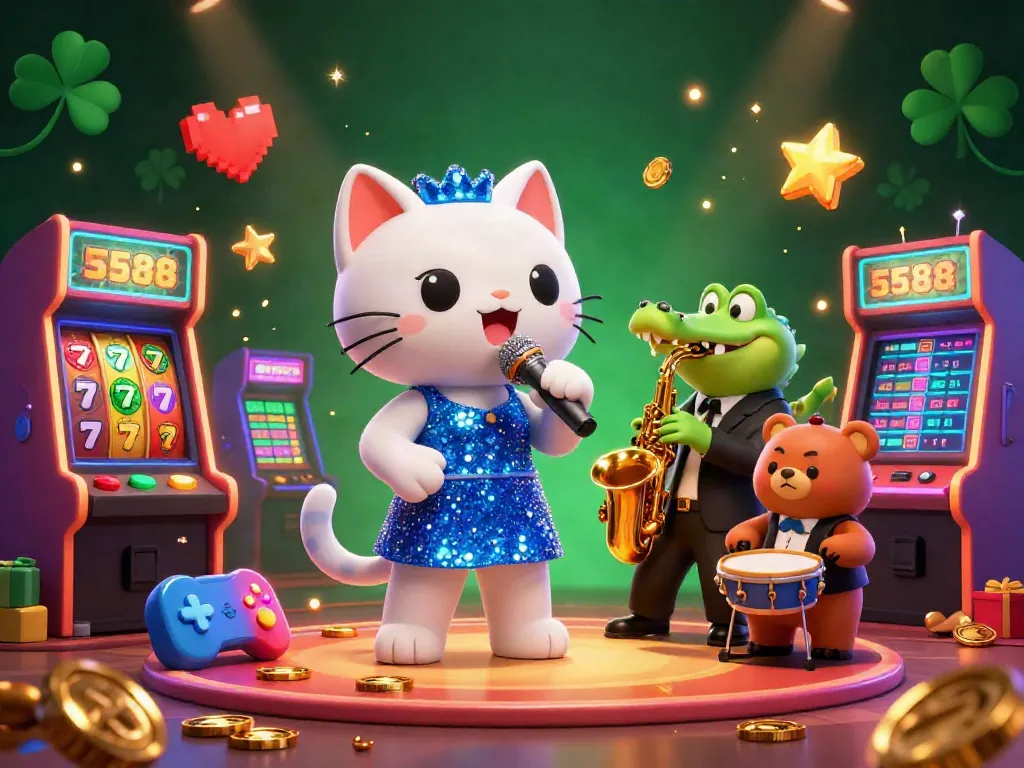 Engage with five88's vibrant gaming universe featuring animated characters and casino elements.