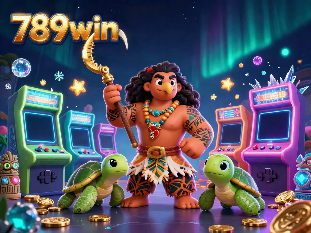 Engage with 789win’s vibrant gaming world featuring Polynesian themes and casino elements.
