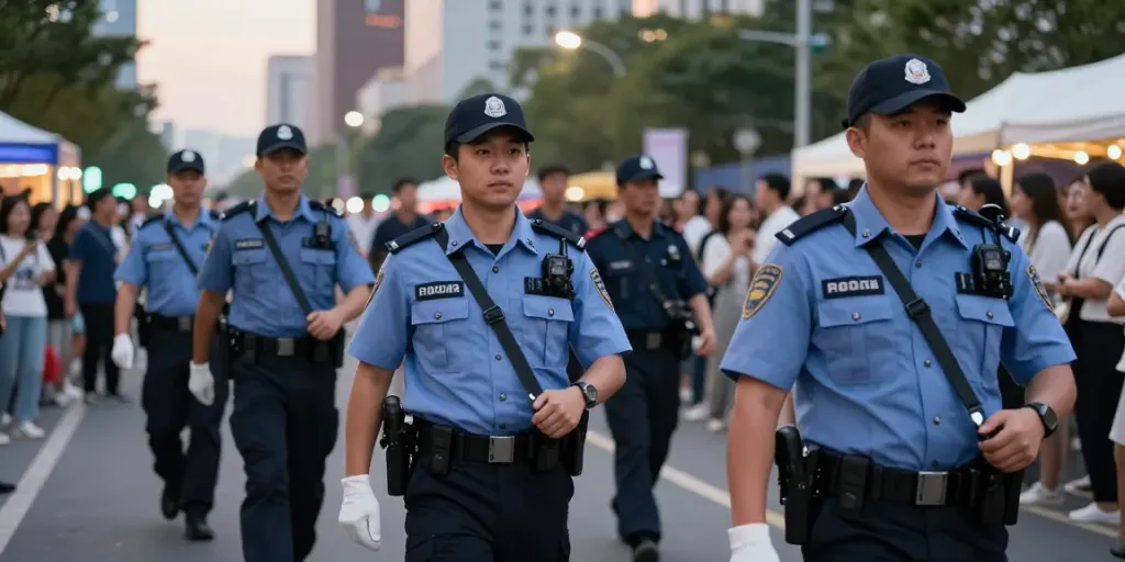 Private Security professionals ensuring safety at a community event.
