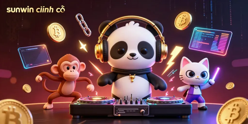Experience sunwin chính thức with a vibrant 3D casino scene featuring lively characters and gaming elements.
