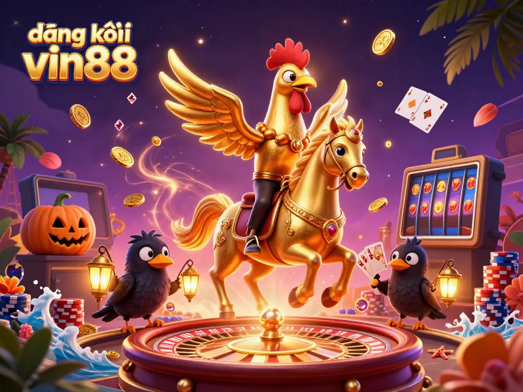 Win big with đăng ký vin88 in a colorful and dynamic casino scene featuring unique characters.
