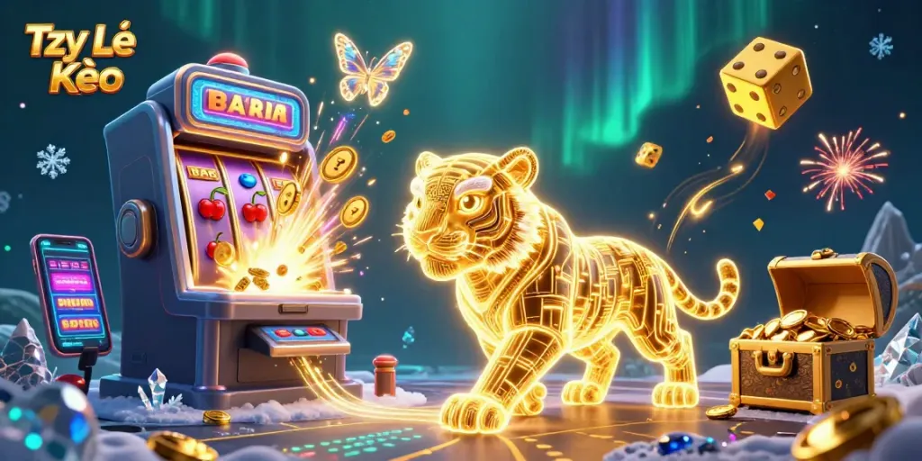 Experience Tỷ Lệ Kèo with vibrant 3D casino elements showcasing dynamic gambling action.