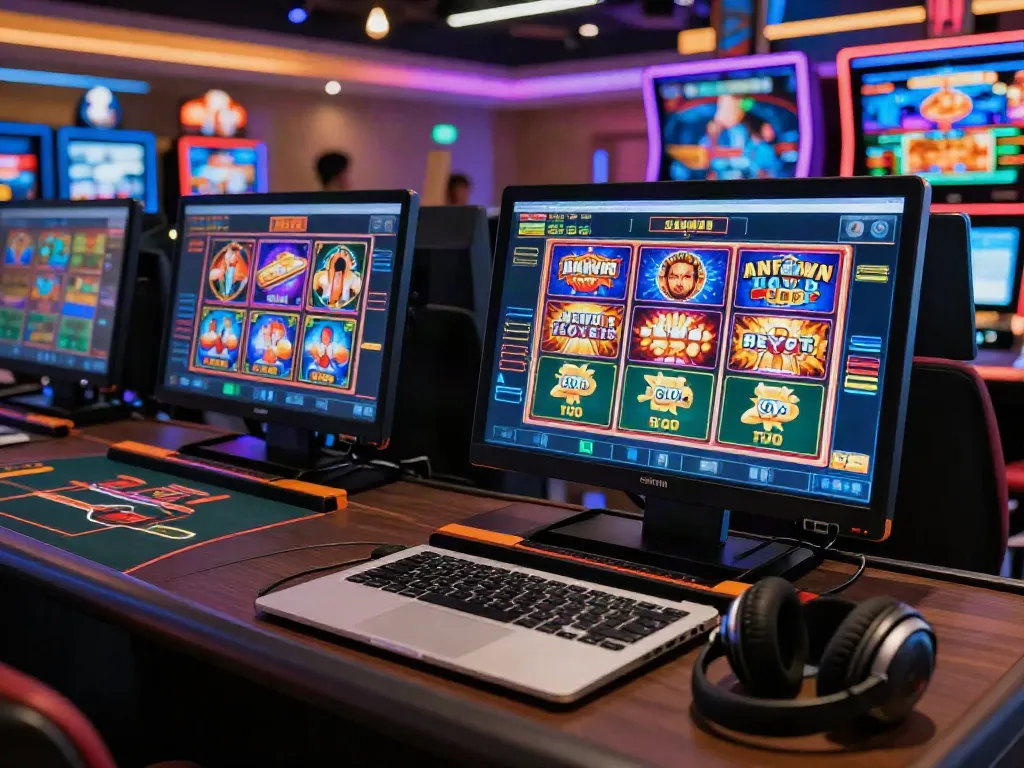 Nbet online gaming experience in a modern virtual casino with vibrant colors.