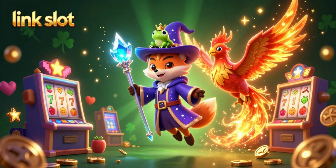 Mempersembahkan link slot dengan ilustrasi 3D menakjubkan dari karakter kasino dan mesin slot penuh warna.