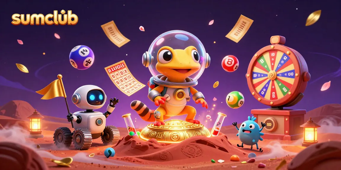 Experience the thrill of gaming at sumclub with an engaging Martian resort scene full of excitement and prizes.