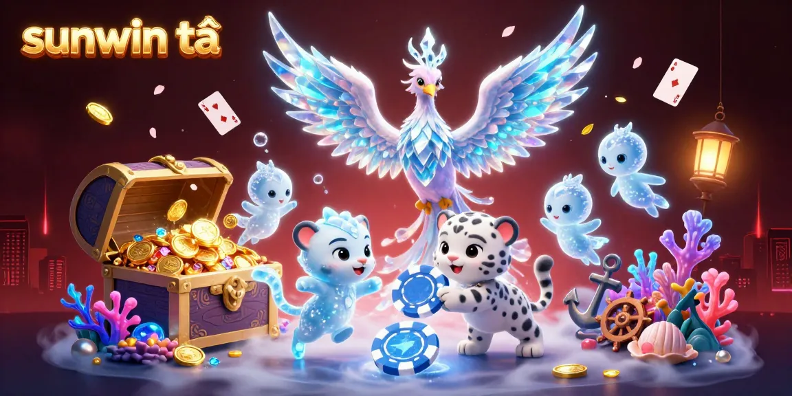 Engage in thrilling gameplay with sunwin tải, showcasing 3D characters and vibrant casino elements.