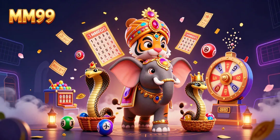 Engage in the thrilling world of MM99 casino games with vibrant lottery balls and majestic characters