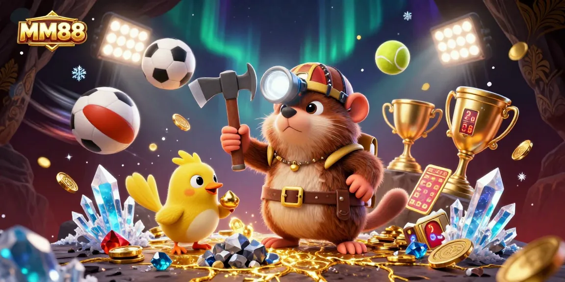 Experience the thrill of gaming action with MM88, featuring vibrant characters and dynamic sports elements.